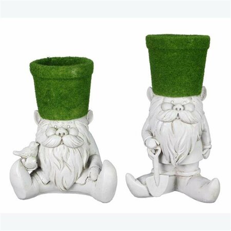 YOUNGS Resin Garden Gnome Planter, 2 Assorted Color 73604